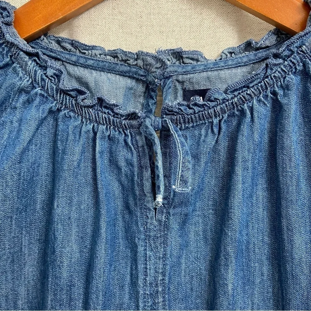 GAP / Girls Blue Denim Chambray Long Sleeve Dress Size L